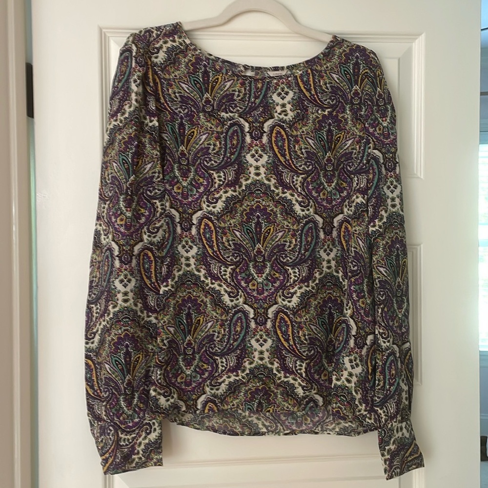 J.Crew Talia top in royal paisley